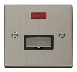 Click Deco Stainless Steel Unswitched Fused Spur with Neon VPSS753BK