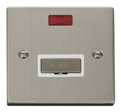 Click Deco Stainless Steel Unswitched Fused Spur with Neon VPSS753WH