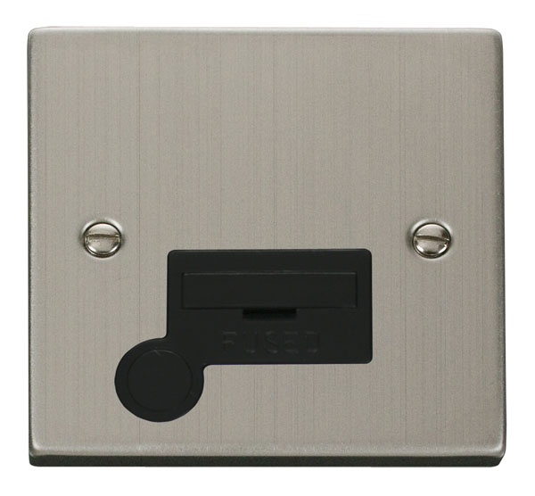 Click Deco Stainless Steel Unswitched Fused Spur with Flex Outlet VPSS050BK
