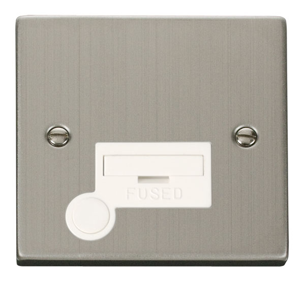 Click Deco Stainless Steel Unswitched Fused Spur with Flex Outlet VPSS050WH