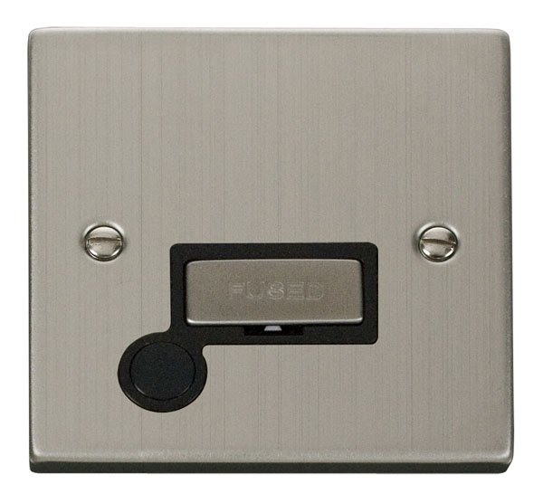 Click Deco Stainless Steel Unswitched Fused Spur with Flex Outlet VPSS550BK