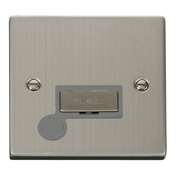 Click Deco Stainless Steel Unswitched Fused Spur with Flex Outlet VPSS550GY