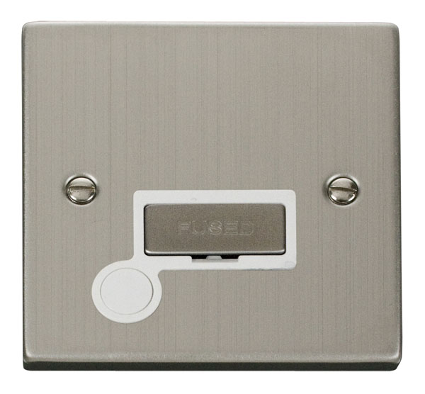 Click Deco Stainless Steel Unswitched Fused Spur with Flex Outlet VPSS550WH