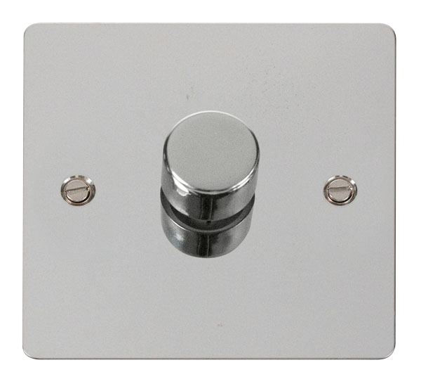 Click Define Polished Chrome 1 Gang 2 Way 100W LED Dimmer Switch FPCH161
