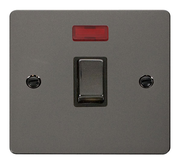 Click Define Black Nickel 20A Double Pole Switch with Neon FPBN723BK