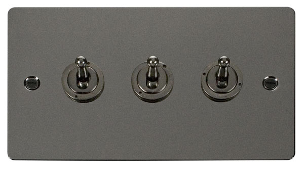 Click Define Black Nickel 3 Gang 2 Way Toggle Switch FPBN423