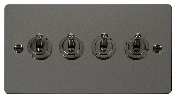 Click Define Black Nickel 4 Gang 2 Way Toggle Switch FPBN424