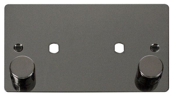 Click Define Black Nickel Twin Dimmer Plate 1630W Max FPBN186