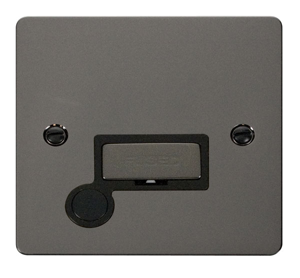 Click Define Black Nickel Unswitched Fused Spur with Flex Outlet FPBN550BK