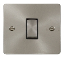 Click Define Brushed Steel 1 Gang 2 Way Switch FPBS411BK