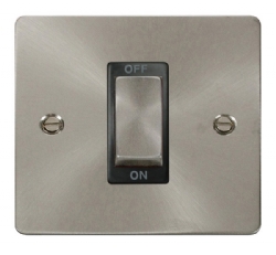 Click Define Brushed Steel 1G 45A Double Pole Switch FPBS500BK