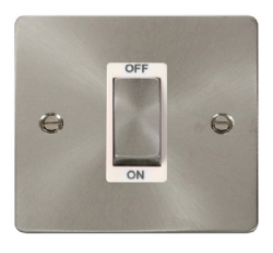 Click Define Brushed Steel 1G 45A Double Pole Switch FPBS500WH