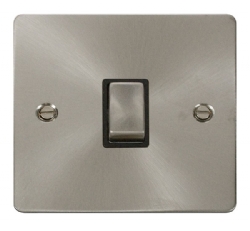Click Define Brushed Steel 20A Double Pole Switch FPBS722BK