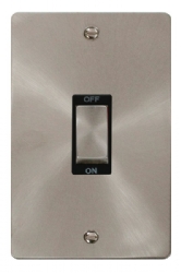 Click Define Brushed Steel 2G 45A Double Pole Switch FPBS502BK