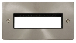 Click Define Brushed Steel Double Plate 6 Gang Aperture FPBS426BK