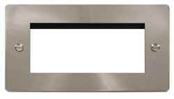 Click Define Brushed Steel New Media Quad Aperture Plate FPBS312