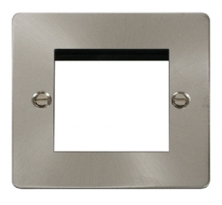 Click Define Brushed Steel New Media Twin Aperture Plate FPBS311