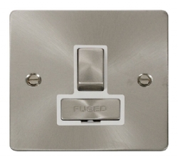 Click Define Brushed Steel Switched Fused Spur FPBS751WH