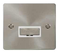 Click Define Brushed Steel Unswitched Fused Spur FPBS750WH