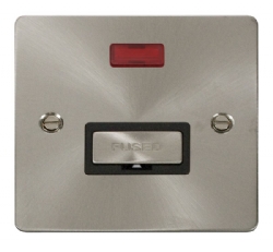 Click Define Brushed Steel Unswitched Fused Spur with Neon FPBS753BK