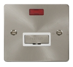 Click Define Brushed Steel Unswitched Fused Spur with Neon FPBS753WH