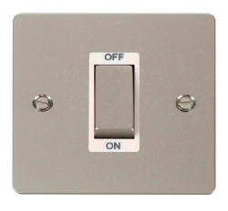 Click Define Pearl Nickel 1G 45A Double Pole Switch FPPN500WH