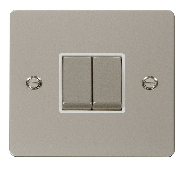 Click Define Pearl Nickel 2 Gang 2 Way Switch FPPN412WH