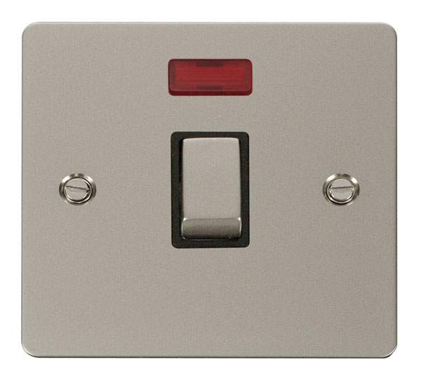 Click Define Pearl Nickel 20A Double Pole Switch with Neon FPPN723BK