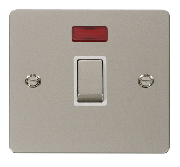 Click Define Pearl Nickel 20A Double Pole Switch with Neon FPPN723WH