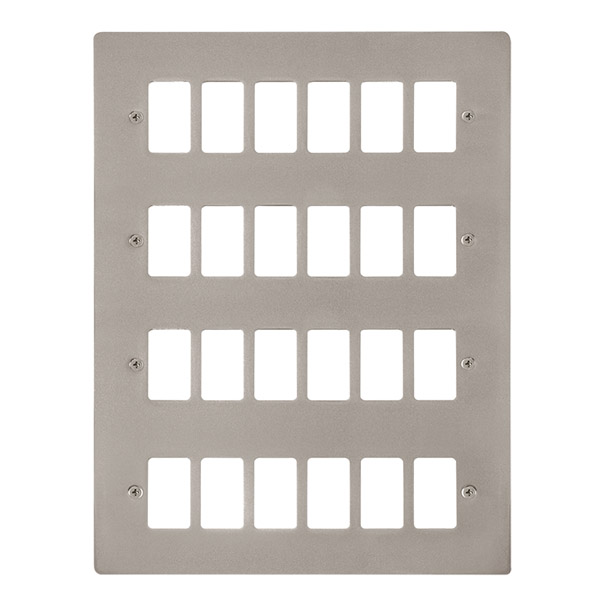 Click Define Pearl Nickel 24 Gang Grid Pro Front Plate FPPN20524