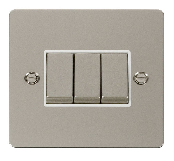 Click Define Pearl Nickel 3 Gang 2 Way Switch FPPN413WH