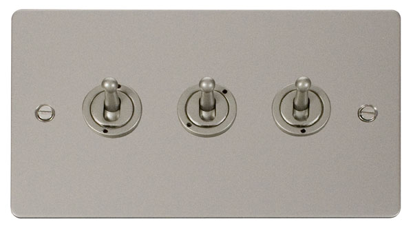 Click Define Pearl Nickel 3 Gang 2 Way Toggle Switch FPPN423
