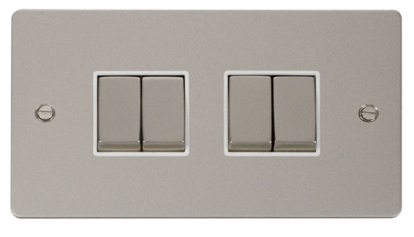 Click Define Pearl Nickel 4 Gang 2 Way Switch FPPN414WH