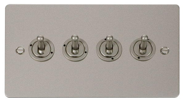Click Define Pearl Nickel 4 Gang 2 Way Toggle Switch FPPN424