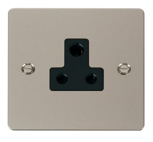 Click Define Pearl Nickel 5A Single Round Pin Socket FPPN038BK