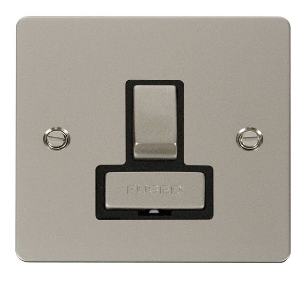 Click Define Pearl Nickel Switched Fused Spur FPPN751BK