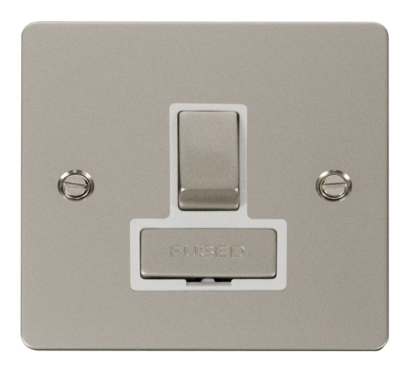 Click Define Pearl Nickel Switched Fused Spur FPPN751WH