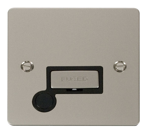 Click Define Pearl Nickel Unswitched Fused Spur with Flex Outlet FPPN550BK