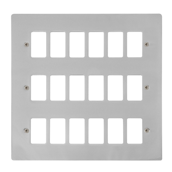 Click Define Polished Chrome 18 Gang Grid Pro Front Plate FPCH20518