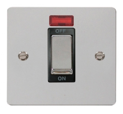 Click Define Polished Chrome 1 Gang 45A DP Switch Neon FPCH501BK