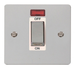 Click Define Polished Chrome 1 Gang 45A DP Switch Neon FPCH501WH