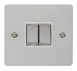 Click Define Polished Chrome 2 Gang 2 Way Switch FPCH412WH
