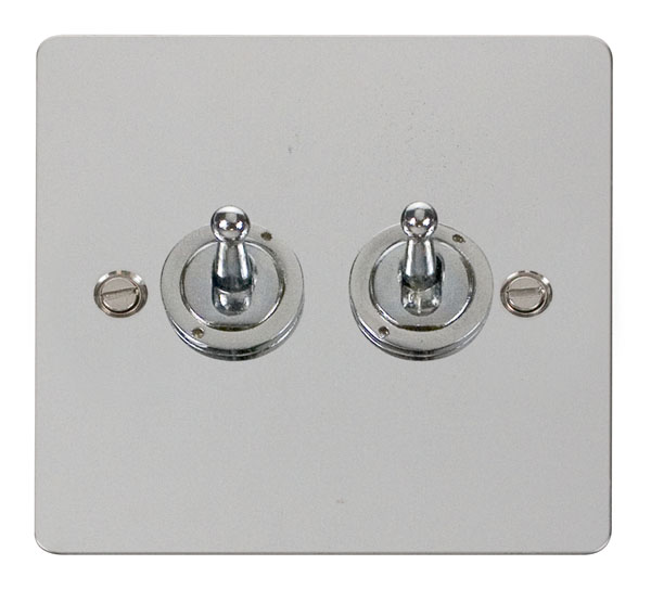 Click Define Polished Chrome 2 Gang 2 Way Toggle Switch FPCH422
