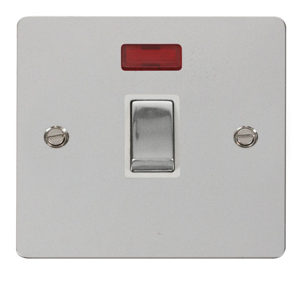 Click Define Polished Chrome 20A Double Pole Switch with Neon FPCH723WH