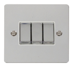 Click Define Polished Chrome 3 Gang 2 Way Switch FPCH413WH
