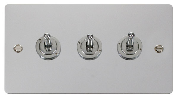 Click Define Polished Chrome 3 Gang 2 Way Toggle Switch FPCH423