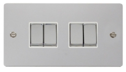 Click Define Polished Chrome 4 Gang 2 Way Switch FPCH414WH