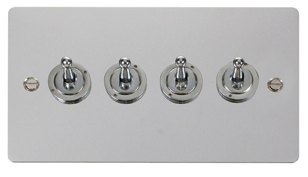 Click Define Polished Chrome 4 Gang 2 Way Toggle Switch FPCH424