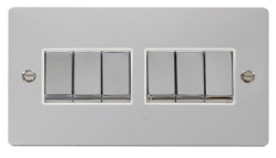 Click Define Polished Chrome 6 Gang 2 Way Switch FPCH416WH