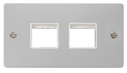 Click Define Polished Chrome Double Plate 4 Gang Aperture FPCH404WH